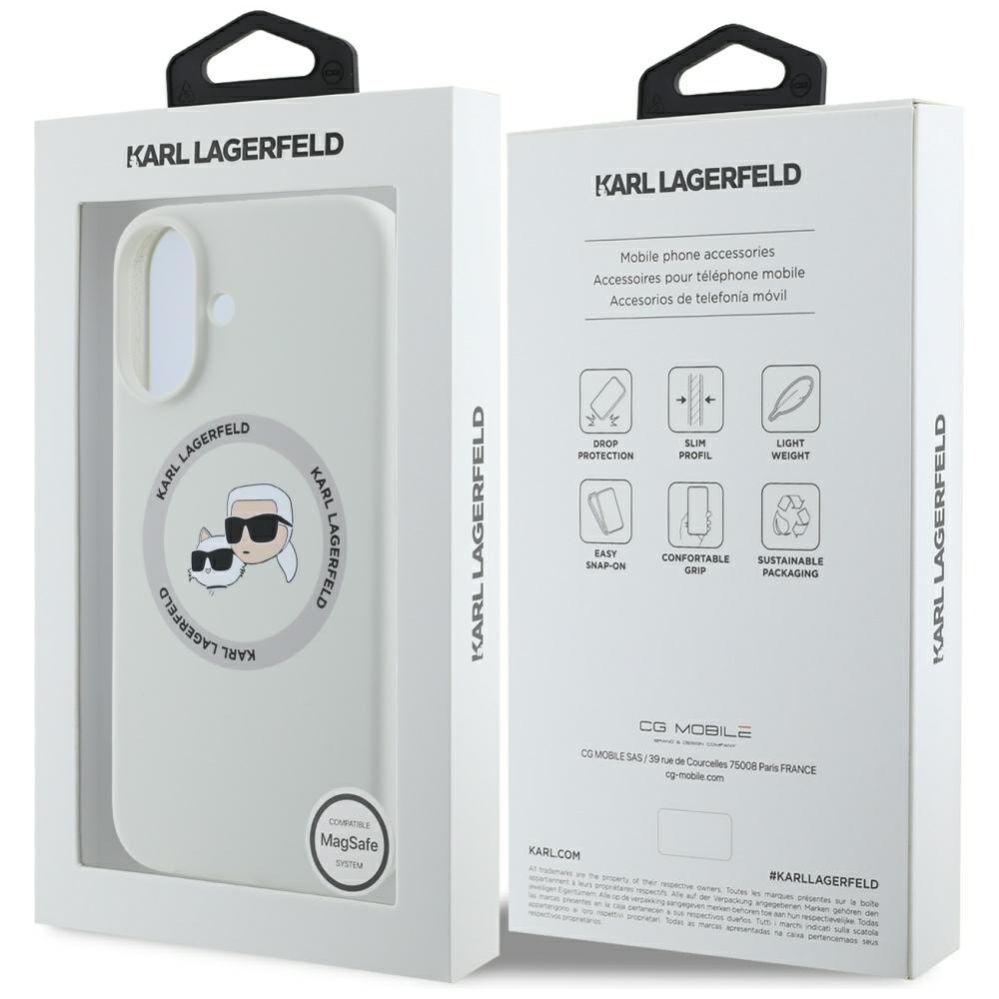 Citas preces Karl Lagerfeld Karl Lagerfeld Silicone Double Heads And Circle MagSafe case for iPhone 16 beige