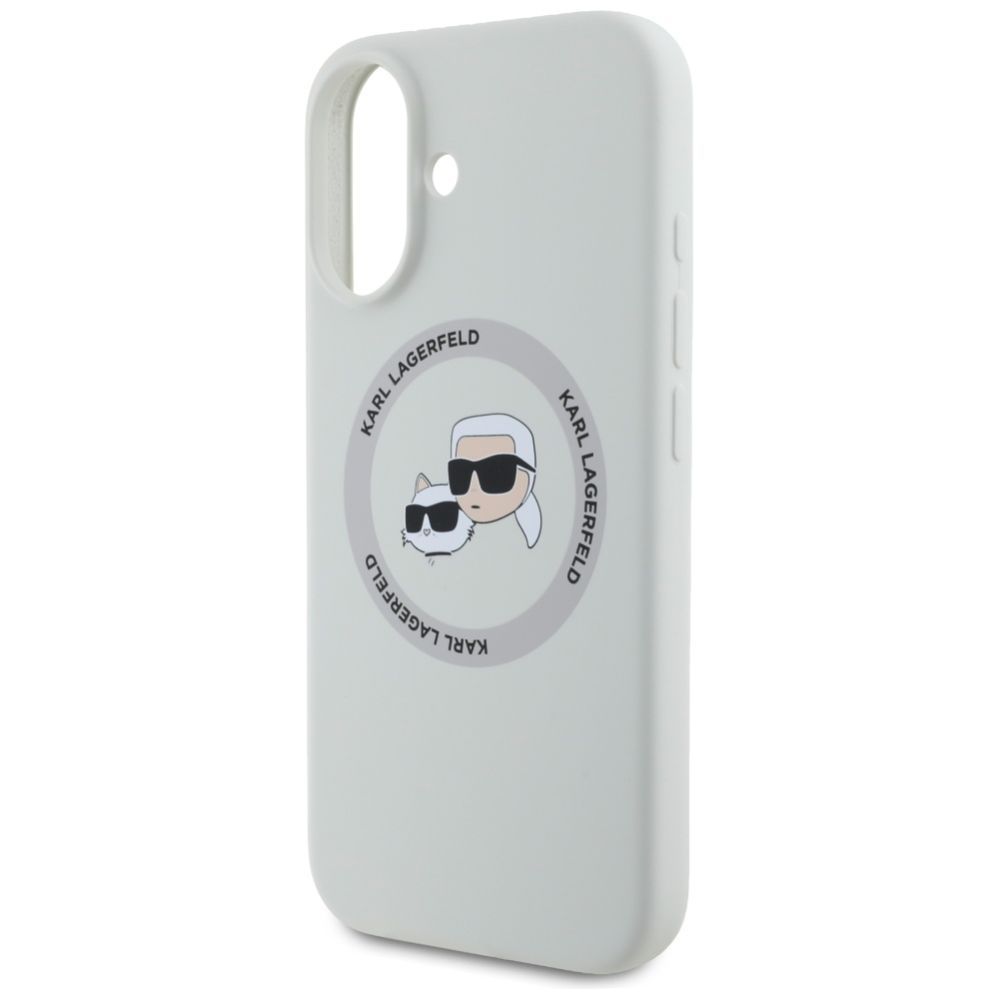 Citas preces Karl Lagerfeld Karl Lagerfeld Silicone Double Heads And Circle MagSafe case for iPhone 16 beige