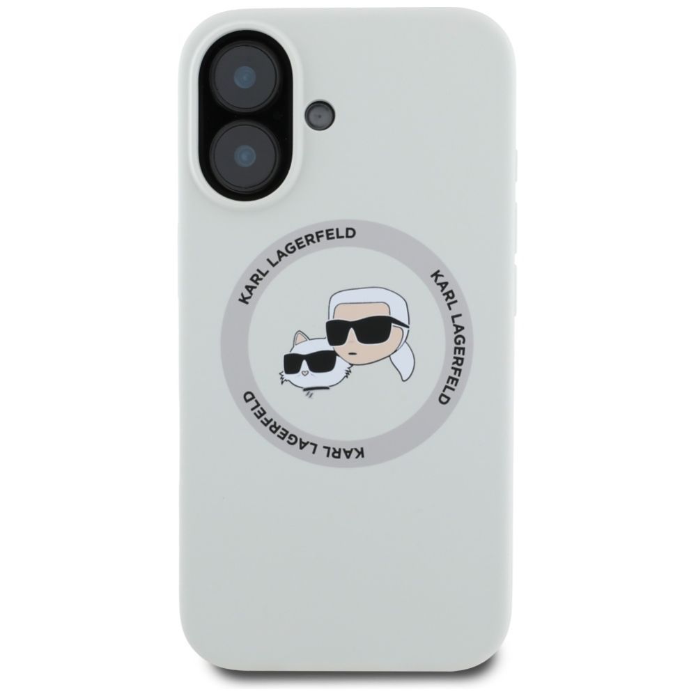 Citas preces Karl Lagerfeld Karl Lagerfeld Silicone Double Heads And Circle MagSafe case for iPhone 16 beige