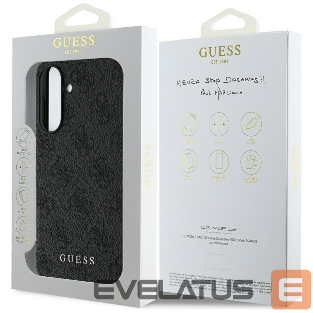 Citas preces Guess Guess 4G Charms Collection case for Samsung Galaxy A56 - black