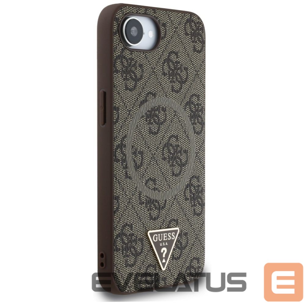 Citas preces Guess Guess 4G Ring Triangle Logo MagSafe iPhone 16e Case - Brown