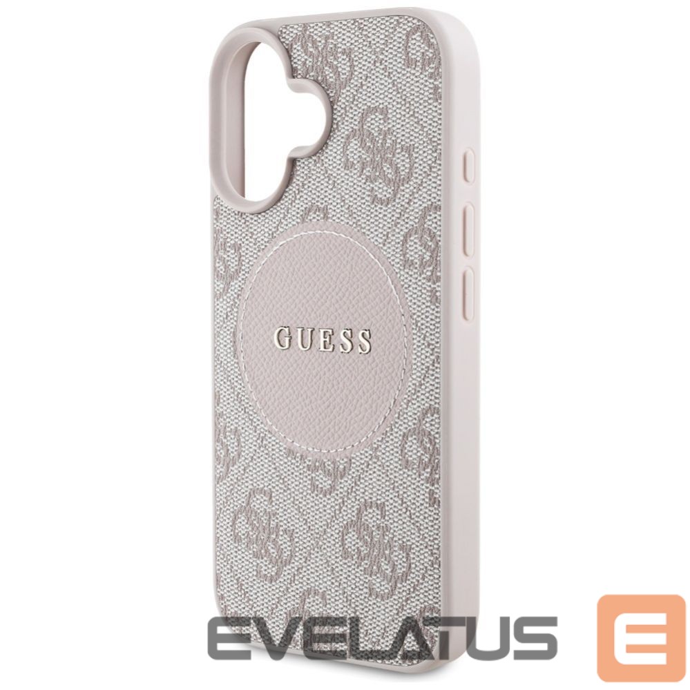Citas preces Guess Guess 4G Circle Classic Logo MagSafe iPhone 16 Case - Pink