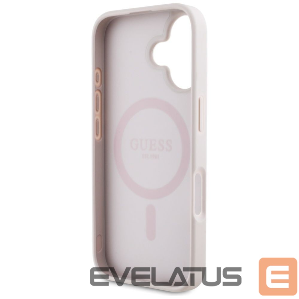 Citas preces Guess Guess 4G Circle Classic Logo MagSafe iPhone 16 Case - Pink