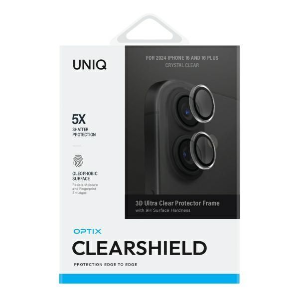 Muud kaubad UNIQ Uniq Optix Clear Camera Lens Protector iPhone 16 / 16 Plus with Applicator - Clear Black