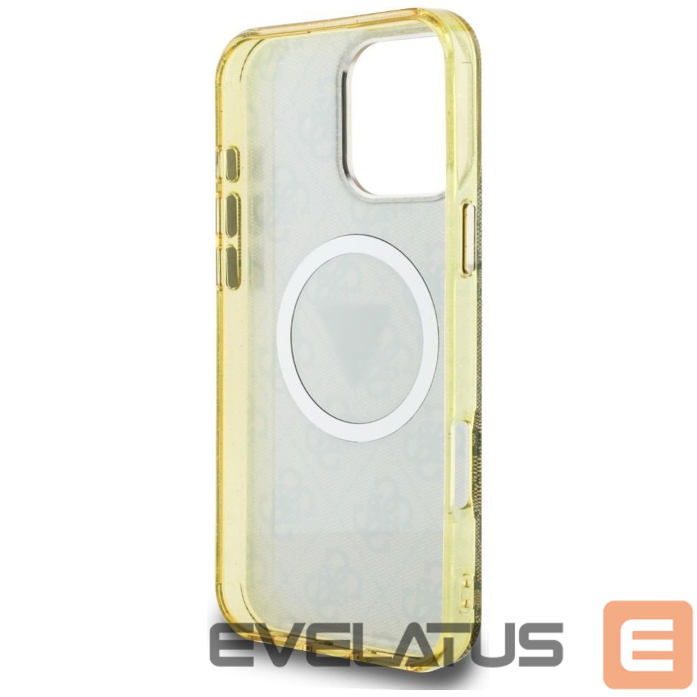 Citas preces Guess Guess IML Metal Glitter 4G Circle Triangle MagSafe Case for iPhone 16 Pro - Brown