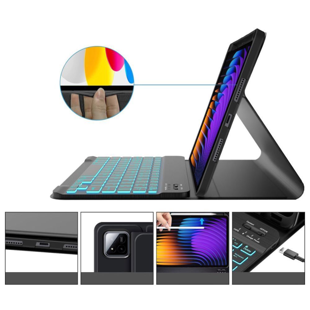 Citas preces Tech-Protect Tech-Protect SC Pen + Keyboard Case for Xiaomi Pad 7 / 7 Pro - Black