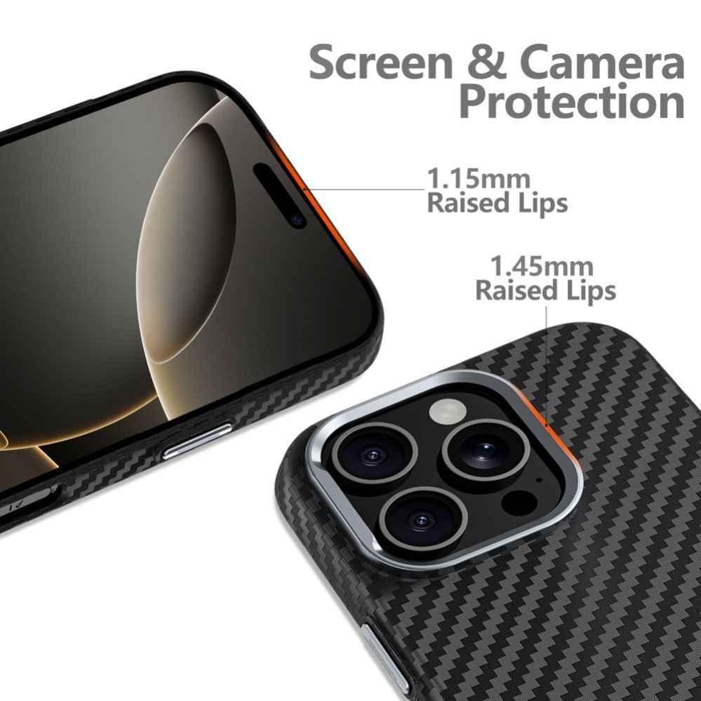 Citas preces Tech-Protect Tech-Protect Ion Carbon MagSafe iPhone 16 Pro Case - Black/Grey