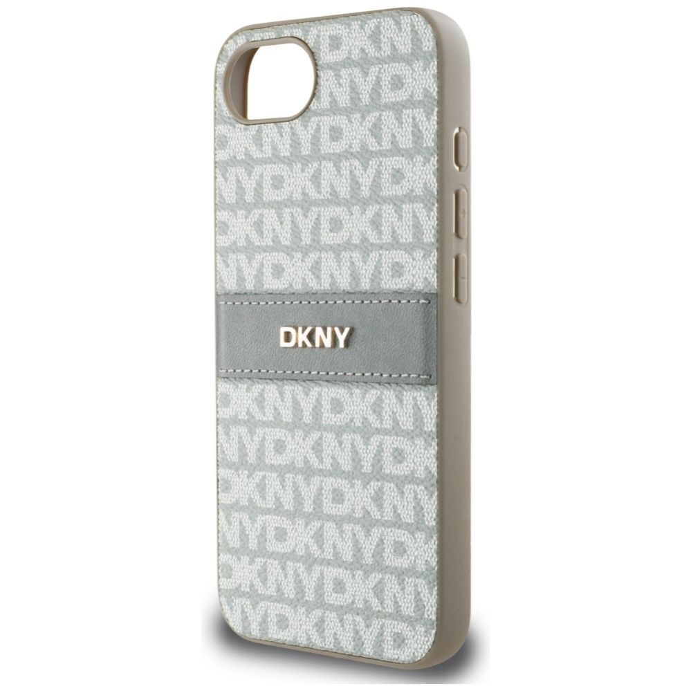 Citas preces DKNY DKNY Repeat Texture Pattern with Tonal Stripe iPhone 16e Case - Beige