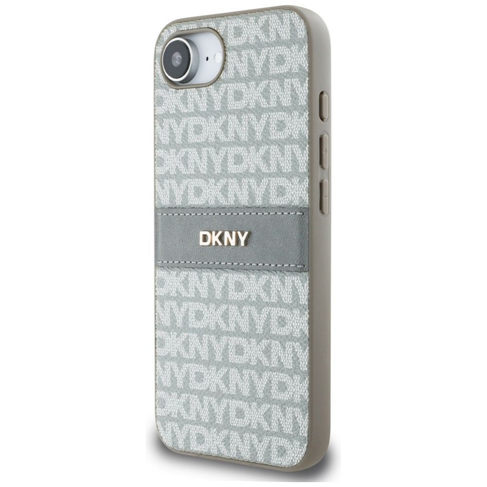 Citas preces DKNY DKNY Repeat Texture Pattern with Tonal Stripe iPhone 16e Case - Beige