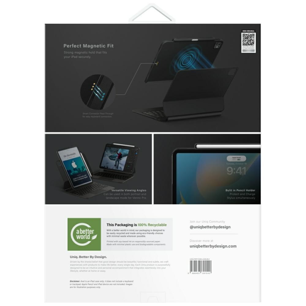 Citas preces UNIQ Uniq Axel Case for iPad Air 13" 2024 / 2025 / iPad Pro 13" 2024 - Black