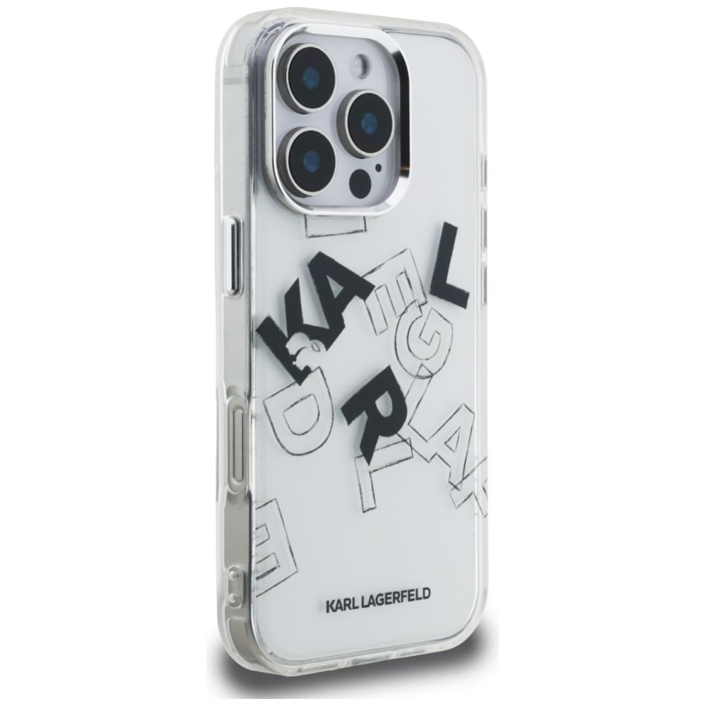 Citas preces Karl Lagerfeld Karl Lagerfeld IML Sketched Graphic Case for iPhone 16 Pro - Clear