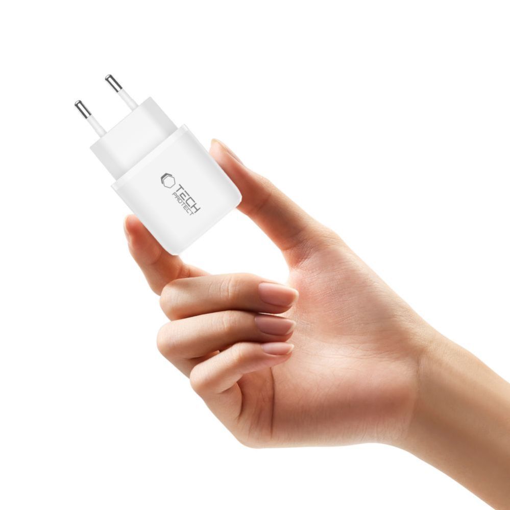Muud kaubad Tech-Protect Tech-Protect NCA30 PD 30W QC3.0 USB-A / USB-C Wall Charger + USB-C / Lightning Cable 100cm - White