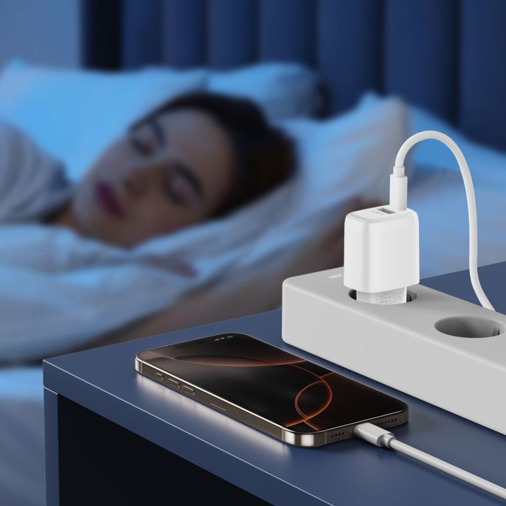 Muud kaubad Tech-Protect Tech-Protect NCA20 PD 20W QC3.0 USB-A / USB-C Wall Charger + USB-C / Lightning Cable 100cm - White