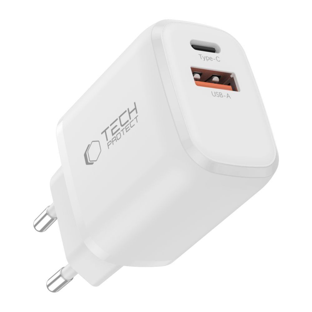 Muud kaubad Tech-Protect Tech-Protect NCA20 PD 20W QC3.0 USB-A / USB-C Wall Charger + USB-C / Lightning Cable 100cm - White