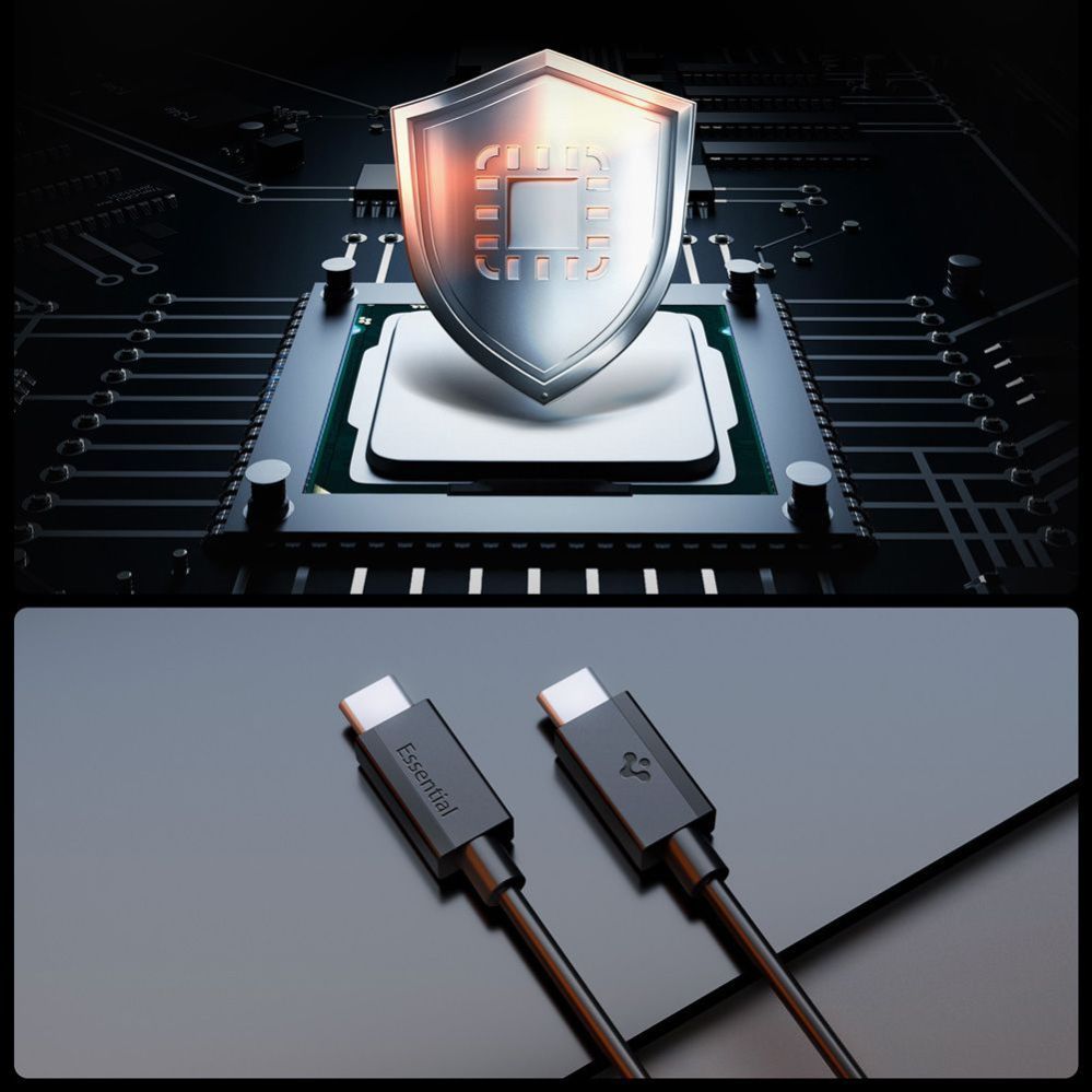 Muud kaubad Spigen Spigen EB6020CC 60W Cable + USB-C / USB-C Cable 200 cm - Black