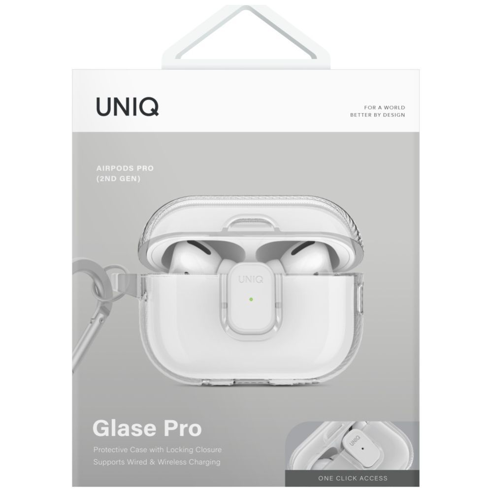 Citas preces UNIQ Uniq Glase Pro Case for AirPods Pro 2 - Transparent