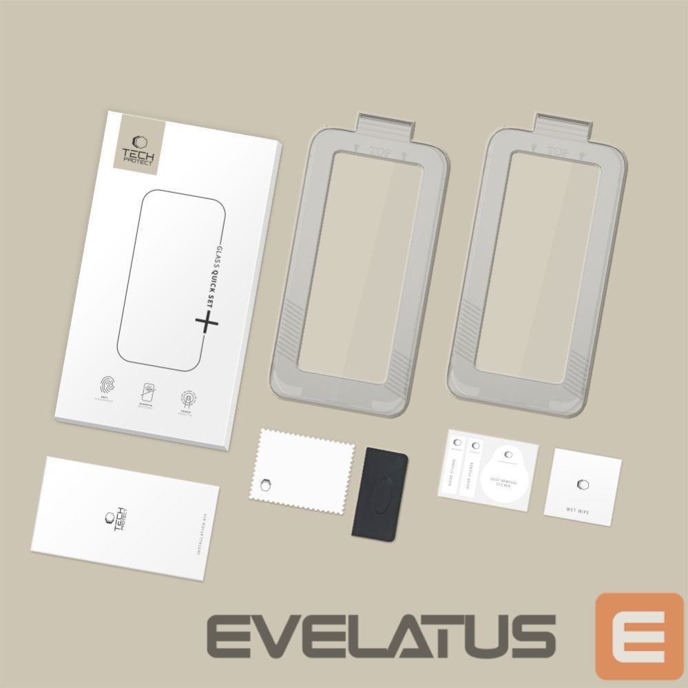 Citas preces Tech-Protect Tech-Protect Quick Set+ 2-pack tempered glass for iPhone 17 Air - black