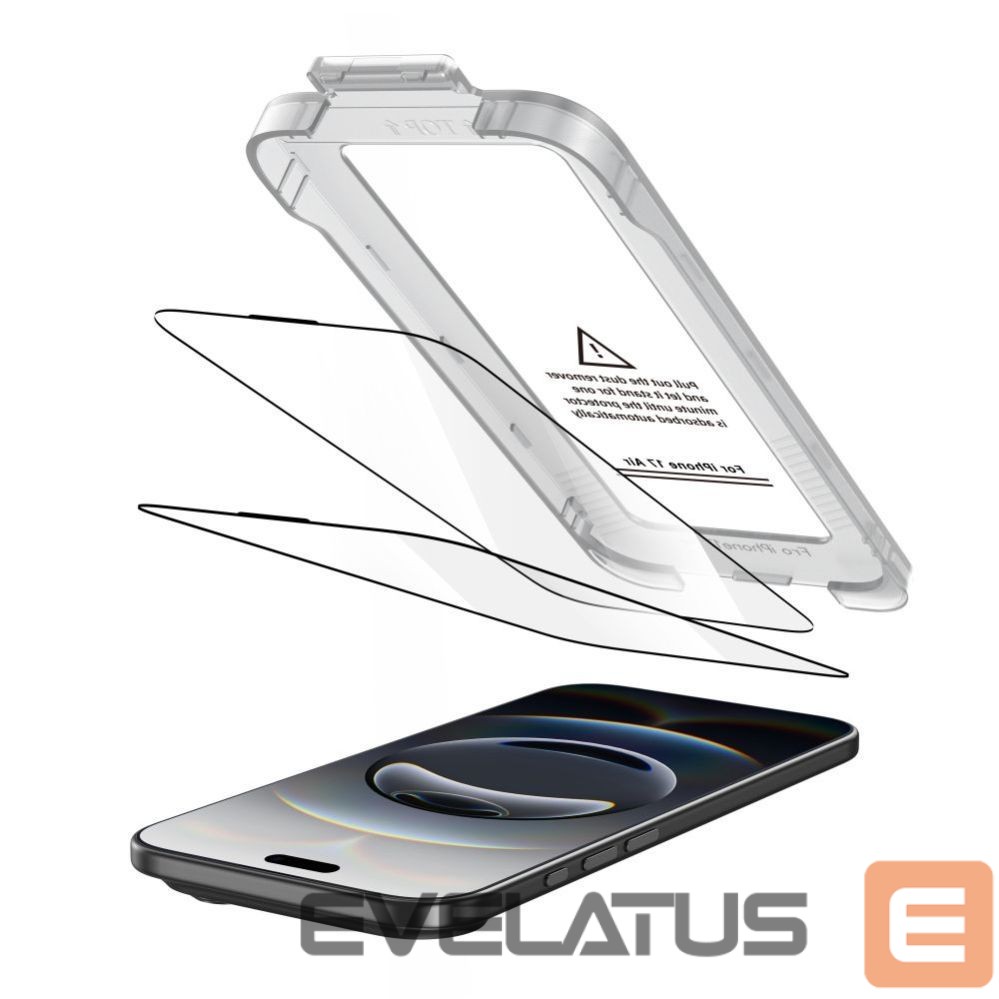 Citas preces Tech-Protect Tech-Protect Quick Set+ 2-pack tempered glass for iPhone 17 Air - black