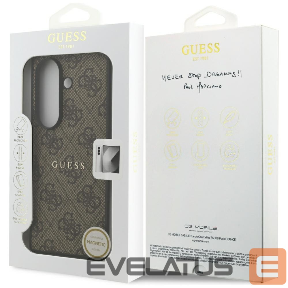 Citas preces Guess Guess 4G Classic MagSafe Case for Samsung Galaxy Z Fold7 - Brown