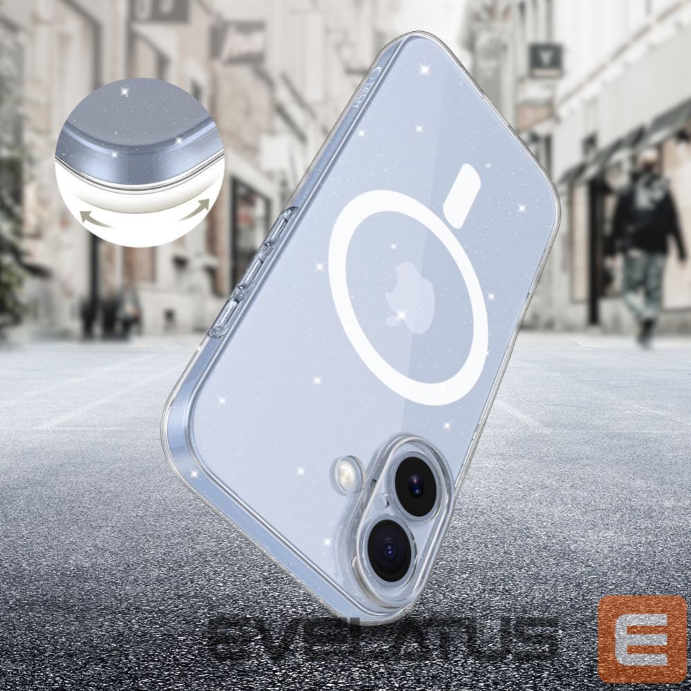 Citas preces Tech-Protect Tech-Protect FlexAir MagSafe Case for iPhone 17 - Clear Glitter