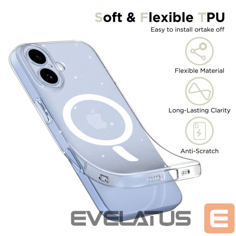 Citas preces Tech-Protect Tech-Protect FlexAir MagSafe Case for iPhone 17 - Clear Glitter