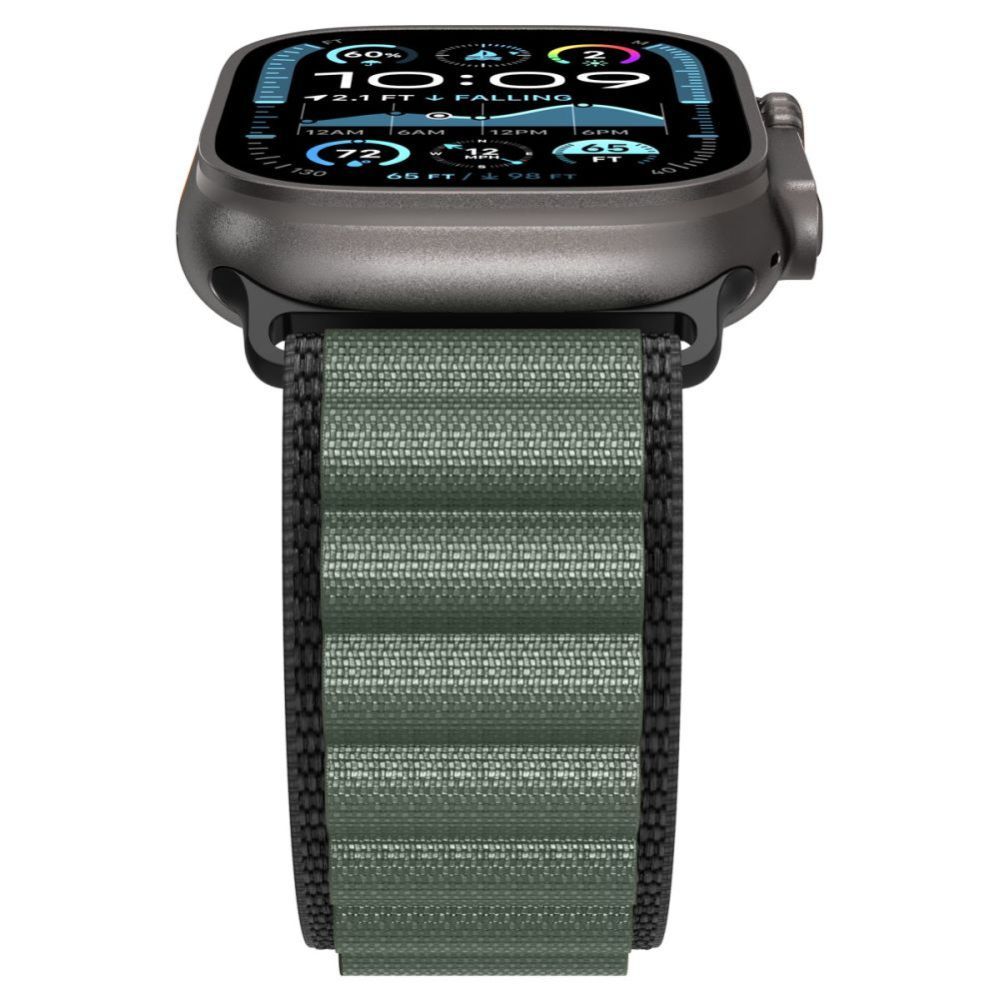 Citas preces Spigen Strap Spigen WBF1 Strap for Apple Watch 44 / 45 / 46 / 49 mm - Black and Green