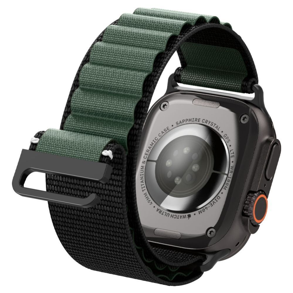 Citas preces Spigen Strap Spigen WBF1 Strap for Apple Watch 44 / 45 / 46 / 49 mm - Black and Green