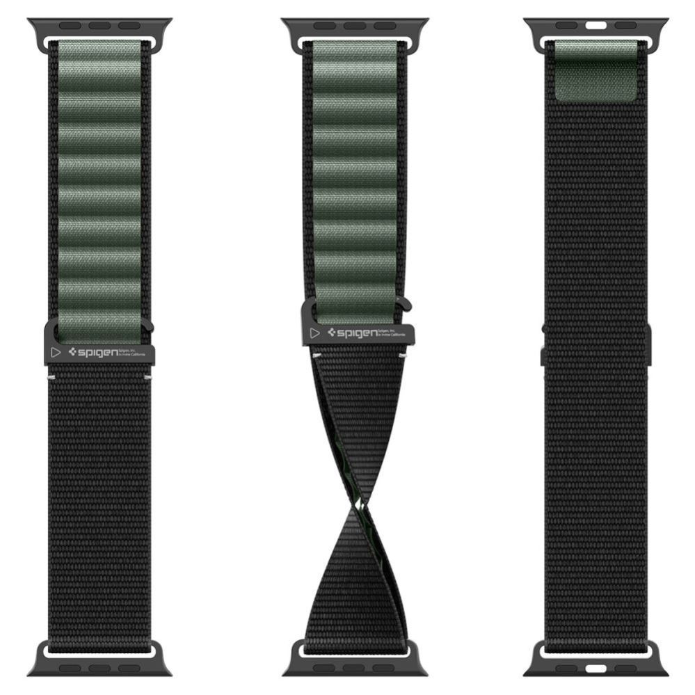 Citas preces Spigen Strap Spigen WBF1 Strap for Apple Watch 44 / 45 / 46 / 49 mm - Black and Green