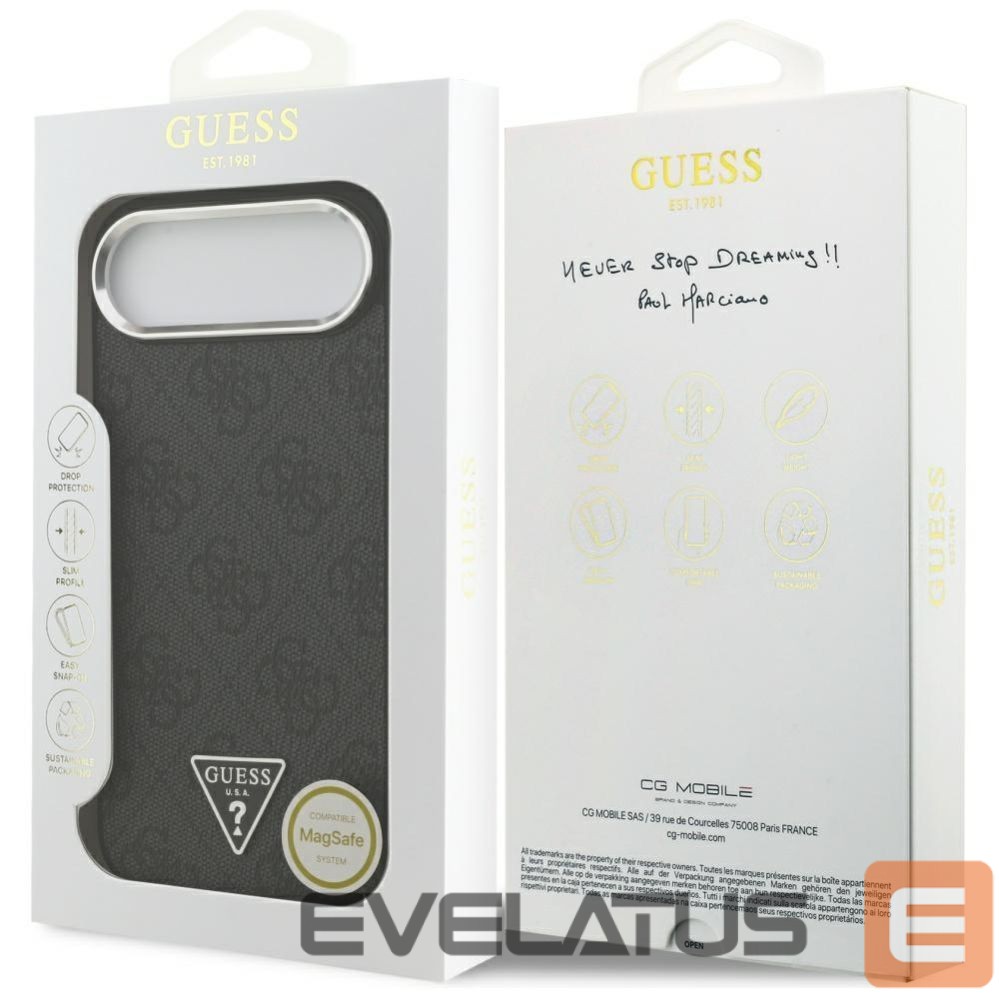 Citas preces Guess Guess 4G Triangle Logo MagSafe case for iPhone 17 Air - black