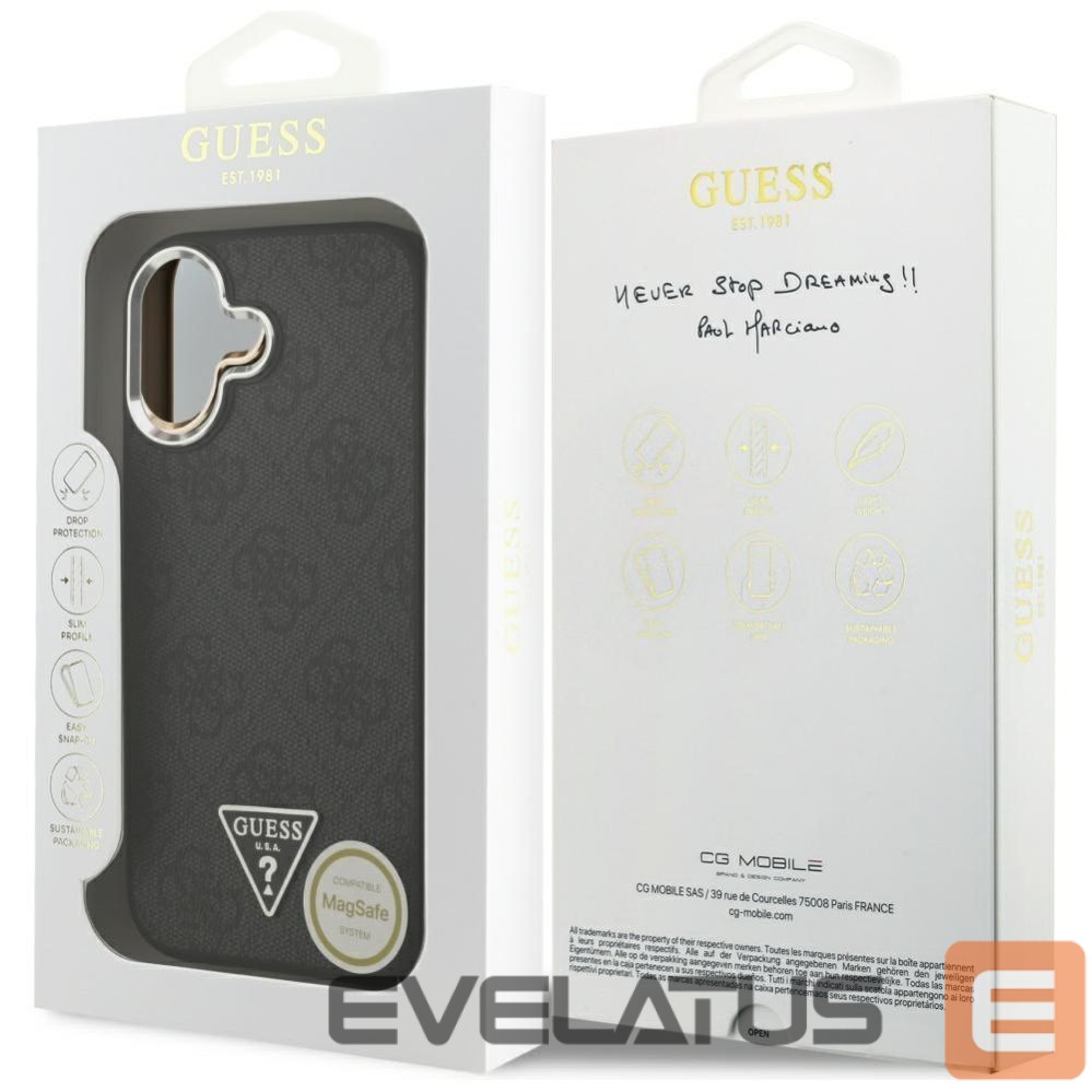 Citas preces Guess Guess 4G Triangle Logo MagSafe case for iPhone 17 - black