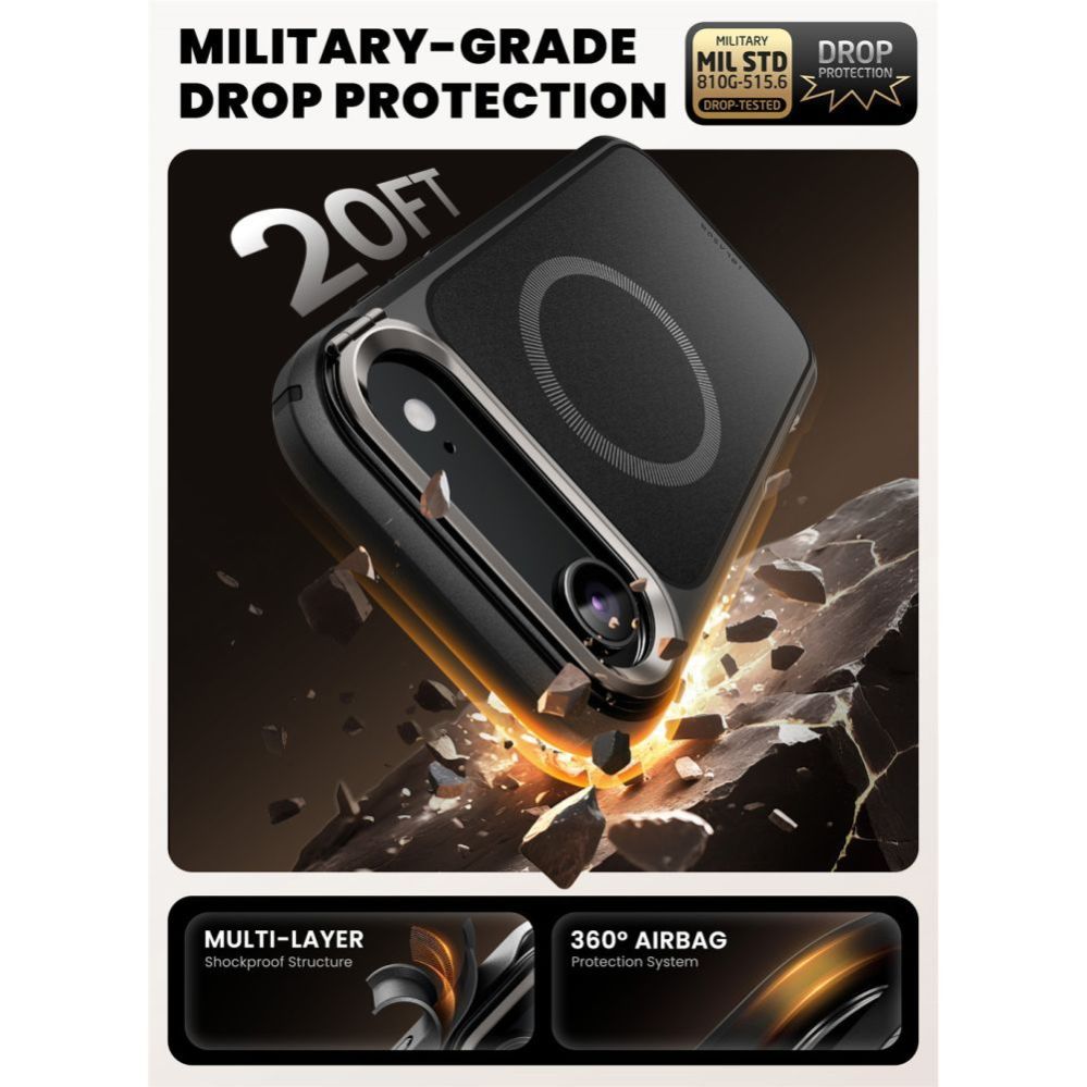 Citas preces Supcase Supcase IBLSN Ares Flip Mag MagSafe Case for iPhone 17 Air - Black