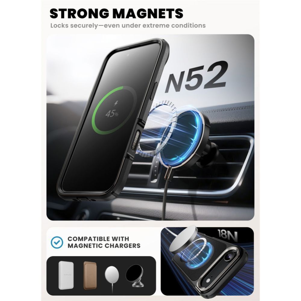 Citas preces Supcase Supcase IBLSN Ares Flip Mag MagSafe Case for iPhone 17 Air - Black