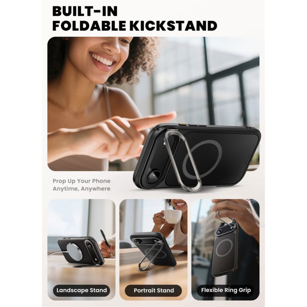 Citas preces Supcase Supcase IBLSN Ares Flip Mag MagSafe Case for iPhone 17 Air - Black