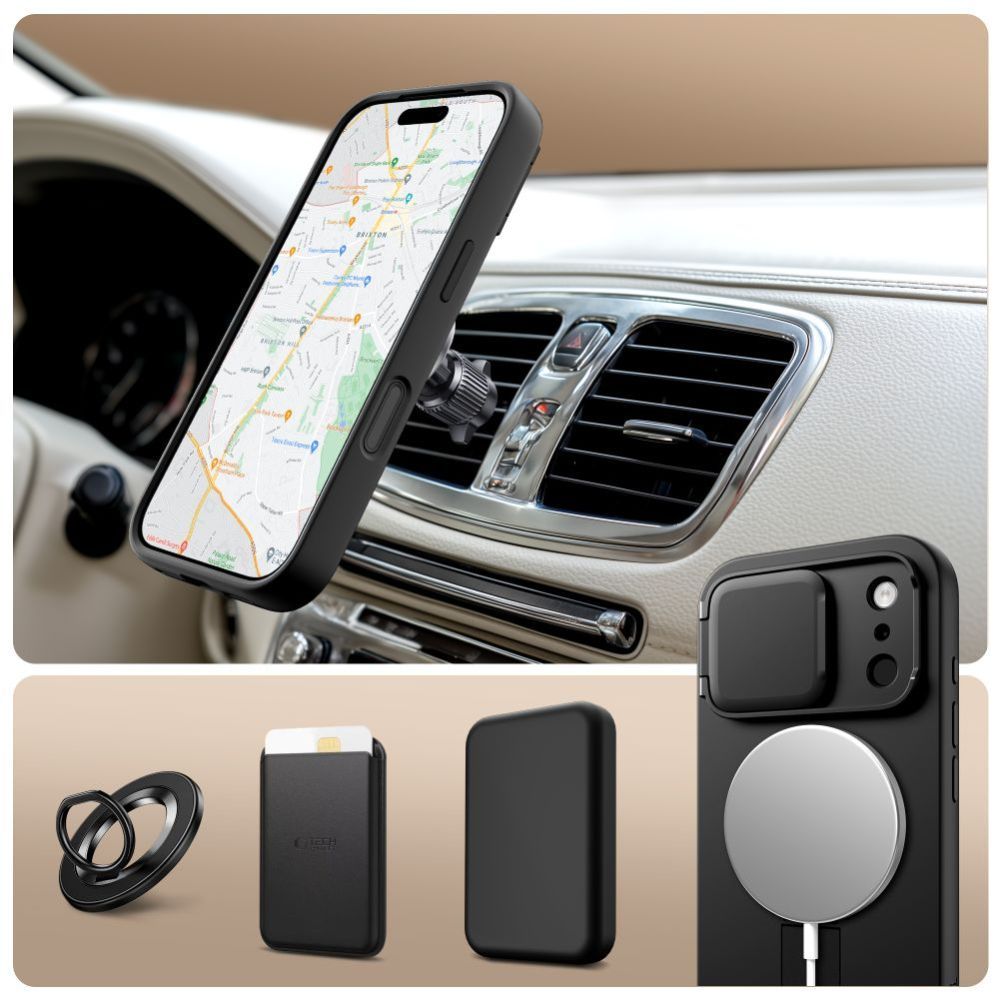 Citas preces Tech-Protect Tech-Protect Kevlar Aura MagSafe Case for iPhone 17 Pro - Black