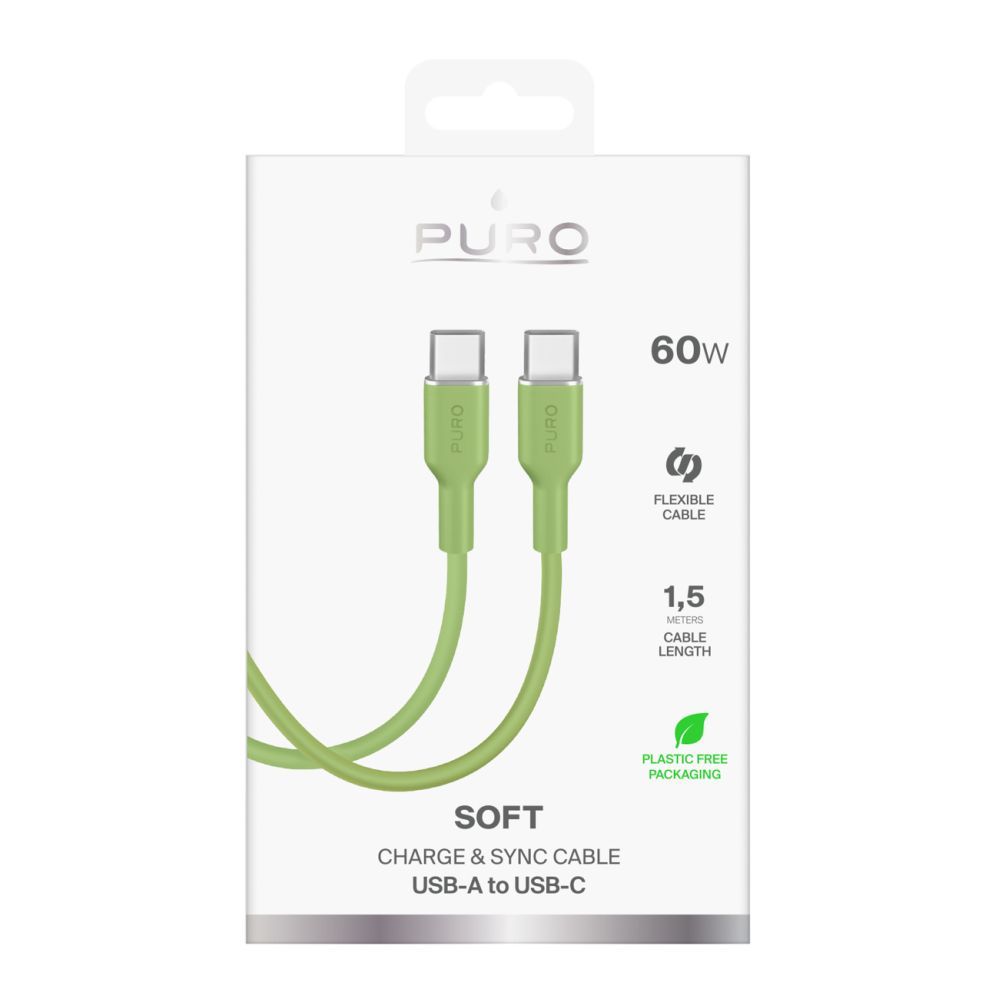Muud kaubad Puro Puro ICON USB-C - USB-C cable 1.5m - green
