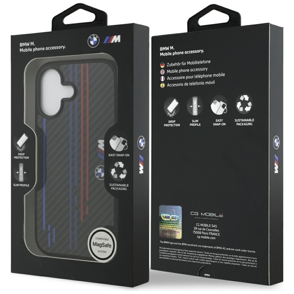 Citas preces BMW BMW M Kevlar Lines & Logo MagSafe Case for iPhone 17 - Black