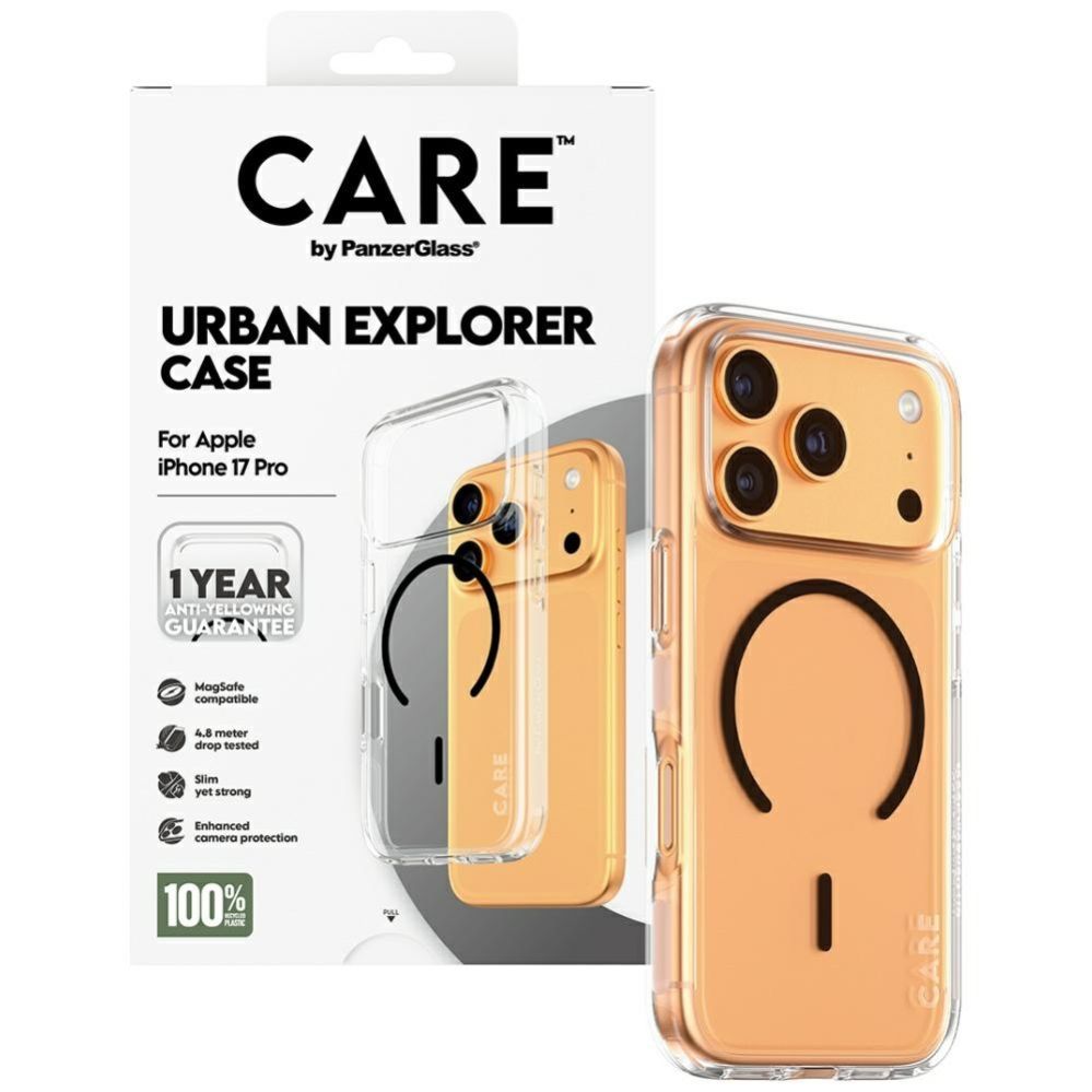 Muud kaubad Panzer Glass CARE by PanzerGlass Flagship Urban Explorer Case w. Black MagSafe for iPhone 17 Pro - Transparent