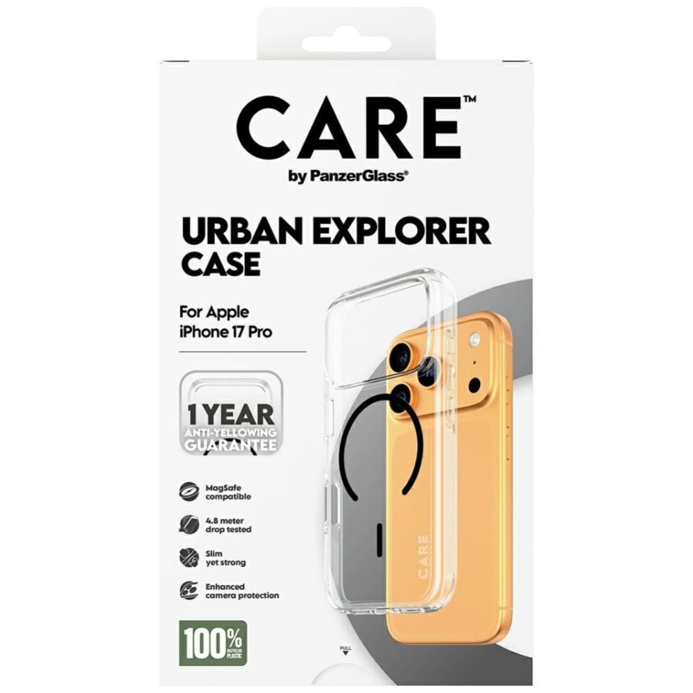 Muud kaubad Panzer Glass CARE by PanzerGlass Flagship Urban Explorer Case w. Black MagSafe for iPhone 17 Pro - Transparent