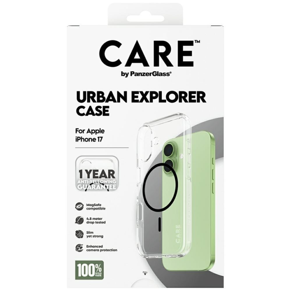 Muud kaubad Panzer Glass CARE by PanzerGlass Flagship Urban Explorer Case w. Black MagSafe for iPhone 17 - Transparent