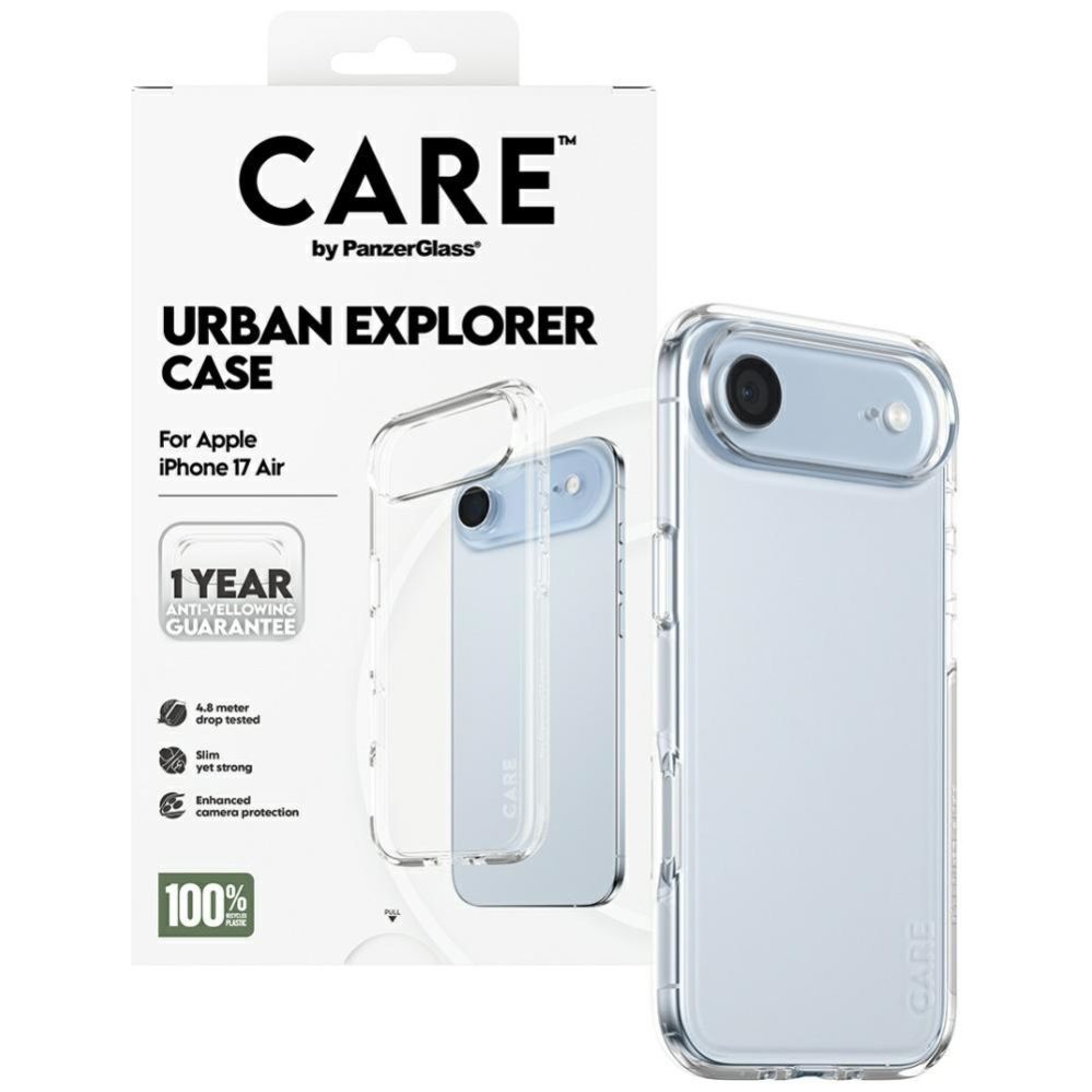 Citas preces Panzer Glass CARE by PanzerGlass Flagship Urban Explorer Case w. Clear Frame for iPhone Air - Transparent