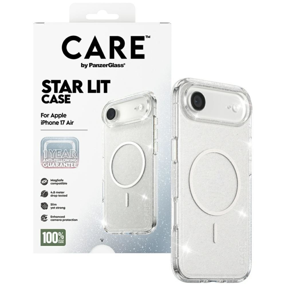 Citas preces Panzer Glass CARE by PanzerGlass Flagship Urban Explorer Case w. White MagSafe for iPhone Air - Clear Glitter