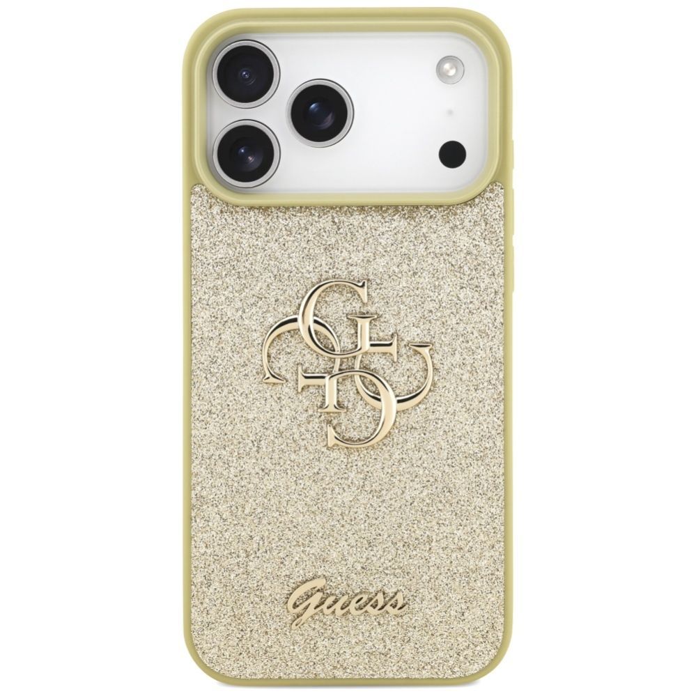Citas preces Guess Guess Fixed Glitter Big 4G case for iPhone 17 Pro Max - gold