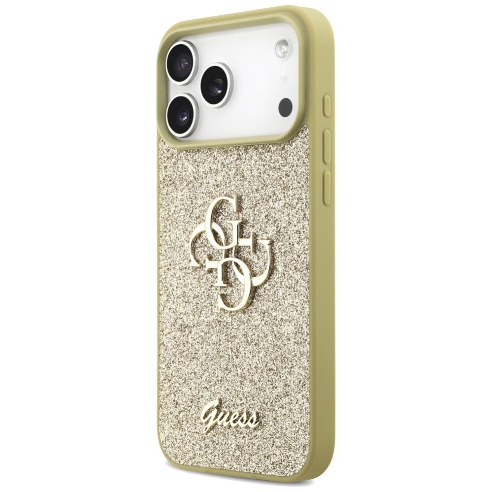 Citas preces Guess Guess Fixed Glitter Big 4G case for iPhone 17 Pro Max - gold