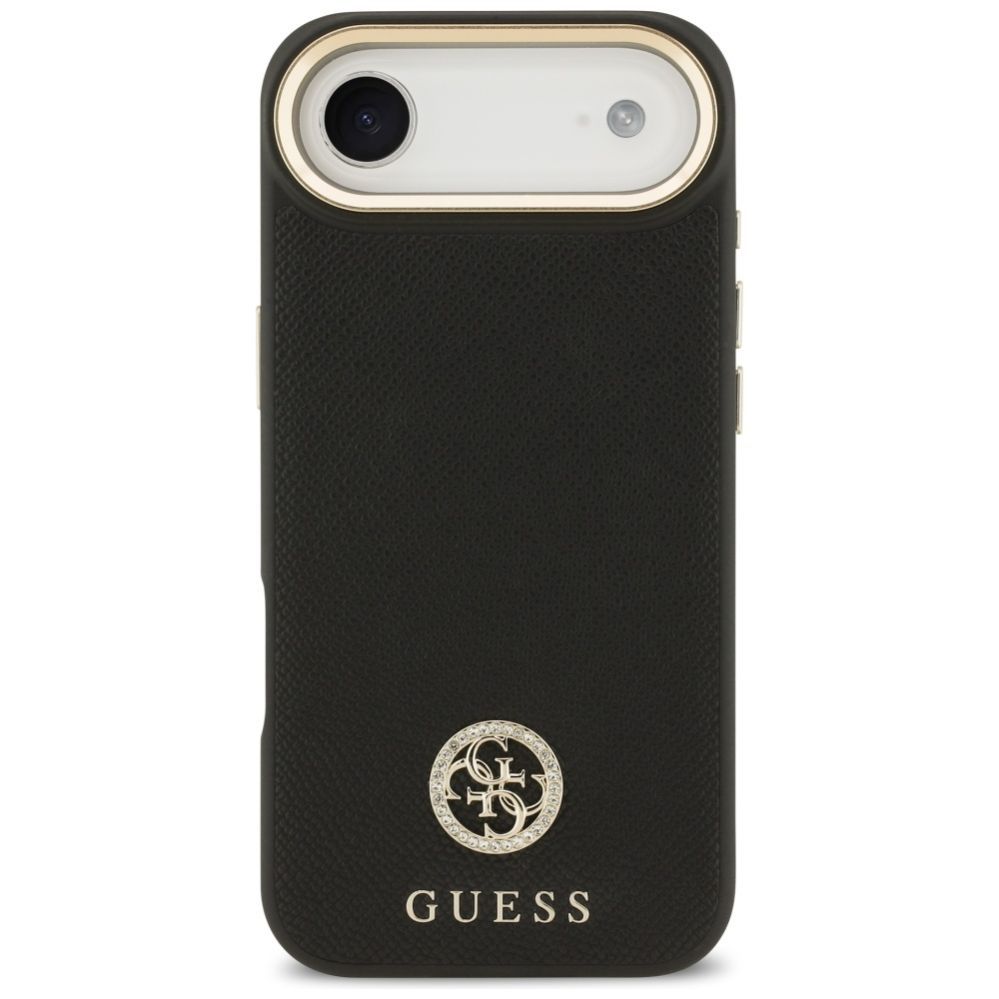 Citas preces Guess Guess Grained Strass Logo MagSafe case for iPhone Air - black