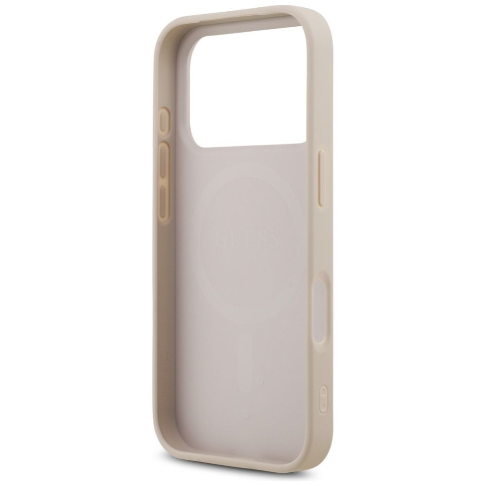 Citas preces Guess Guess Leather 4G Triangle Strass MagSafe Case for iPhone 17 Pro - Pink