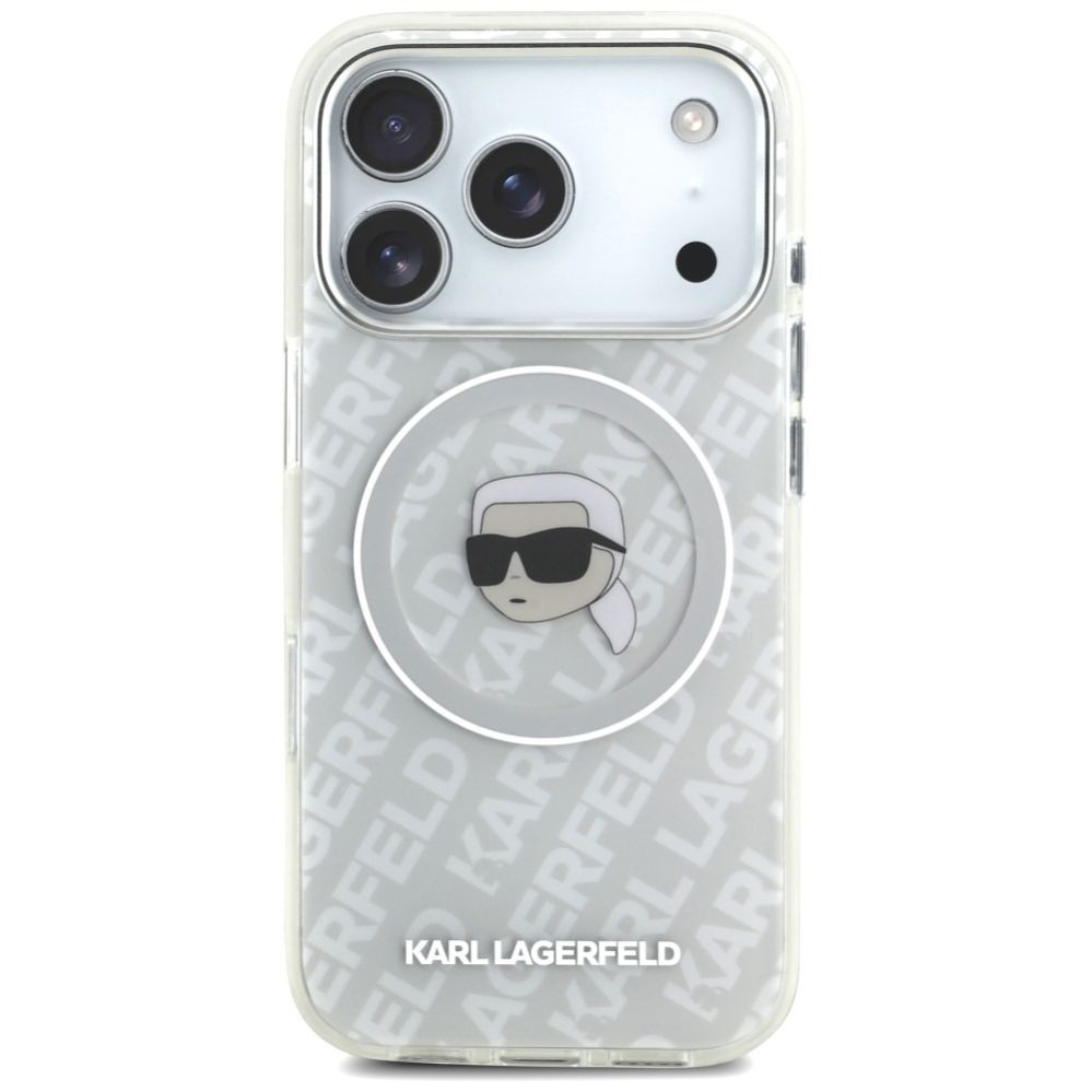 Citas preces Karl Lagerfeld Karl Lagerfeld IML Karl Head Logo MagSafe Case for iPhone 17 Pro - Gray