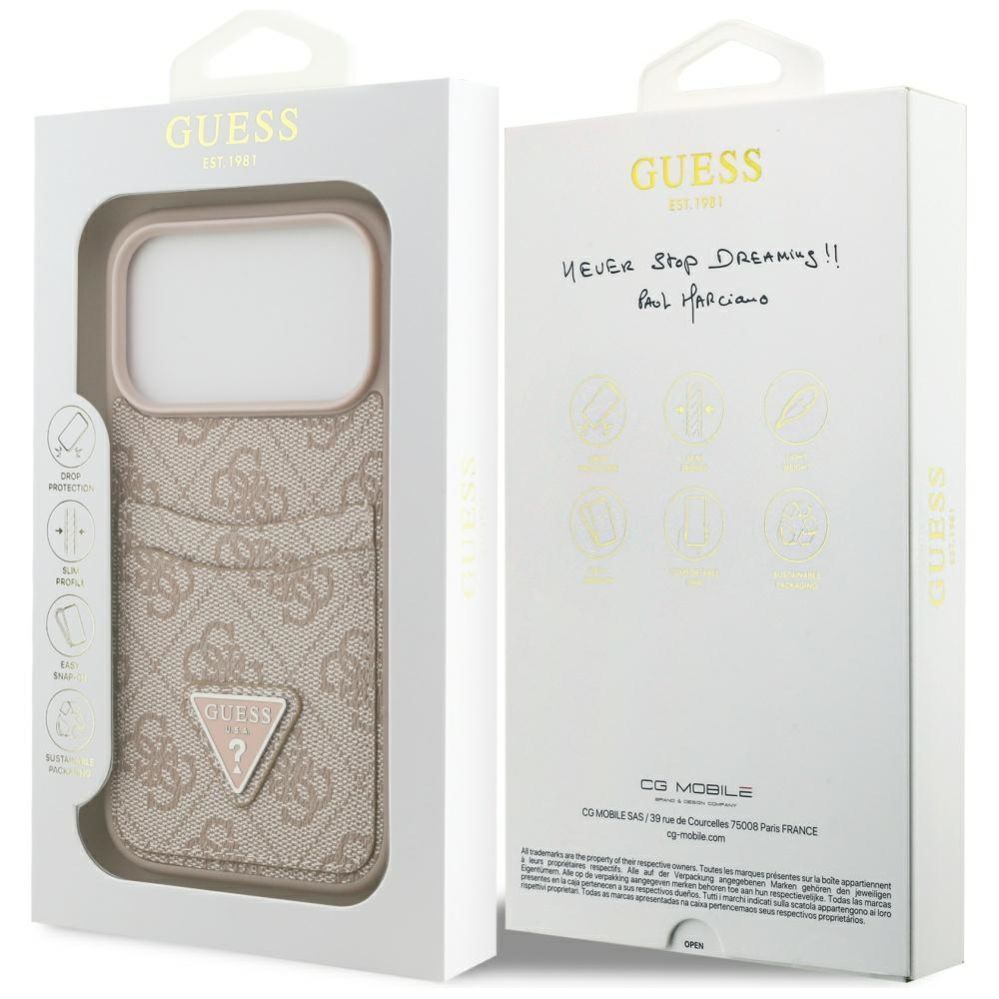 Muud kaubad Guess Guess 4G Nauble Card Triangle Case for iPhone 17 Pro - Pink
