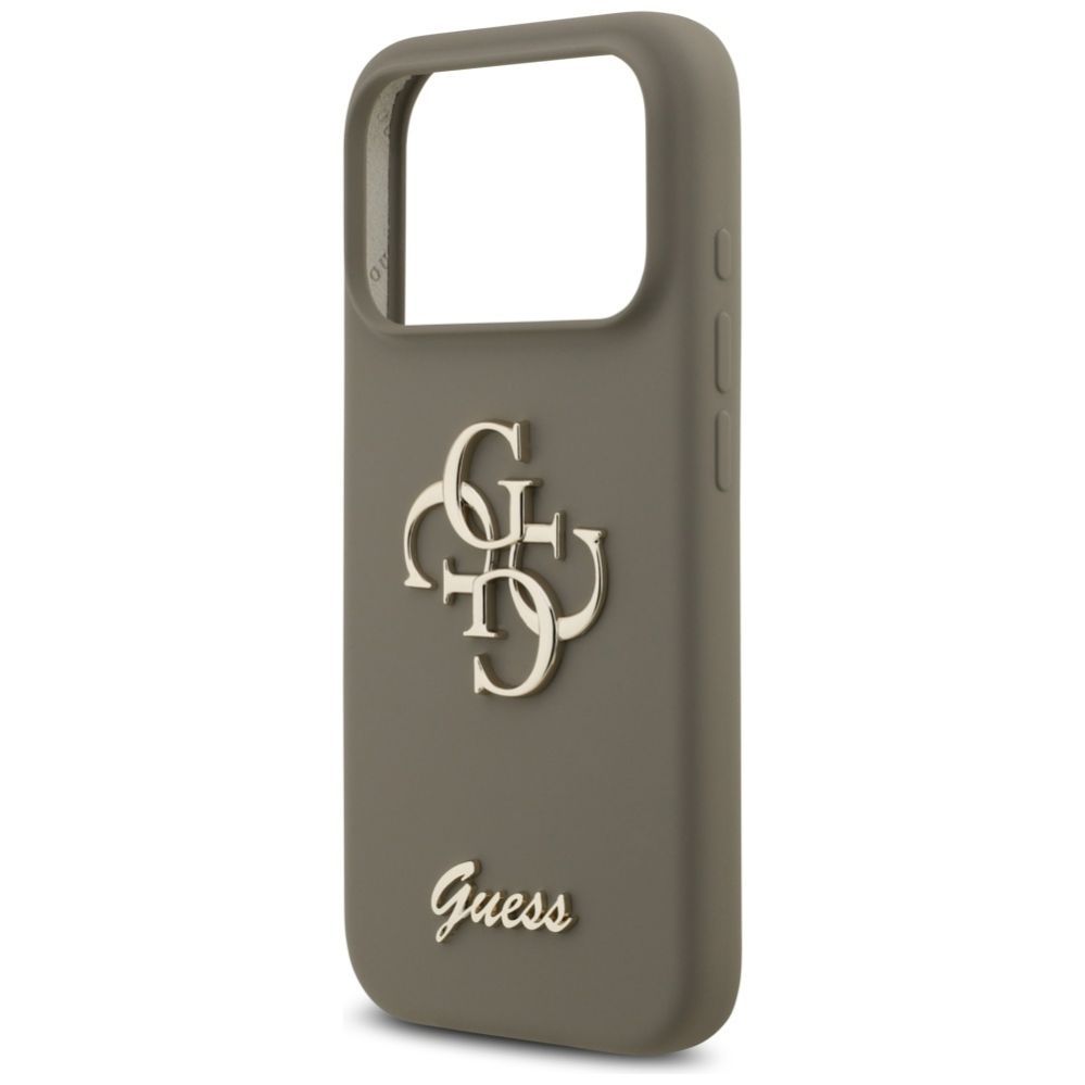 Citas preces Guess Guess Silicone Big 4G Script Case for iPhone 17 Pro - Brown