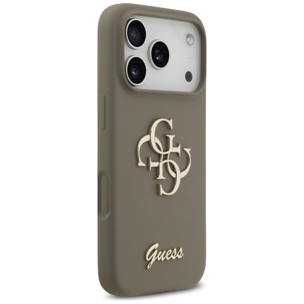 Citas preces Guess Guess Silicone Big 4G Script Case for iPhone 17 Pro - Brown