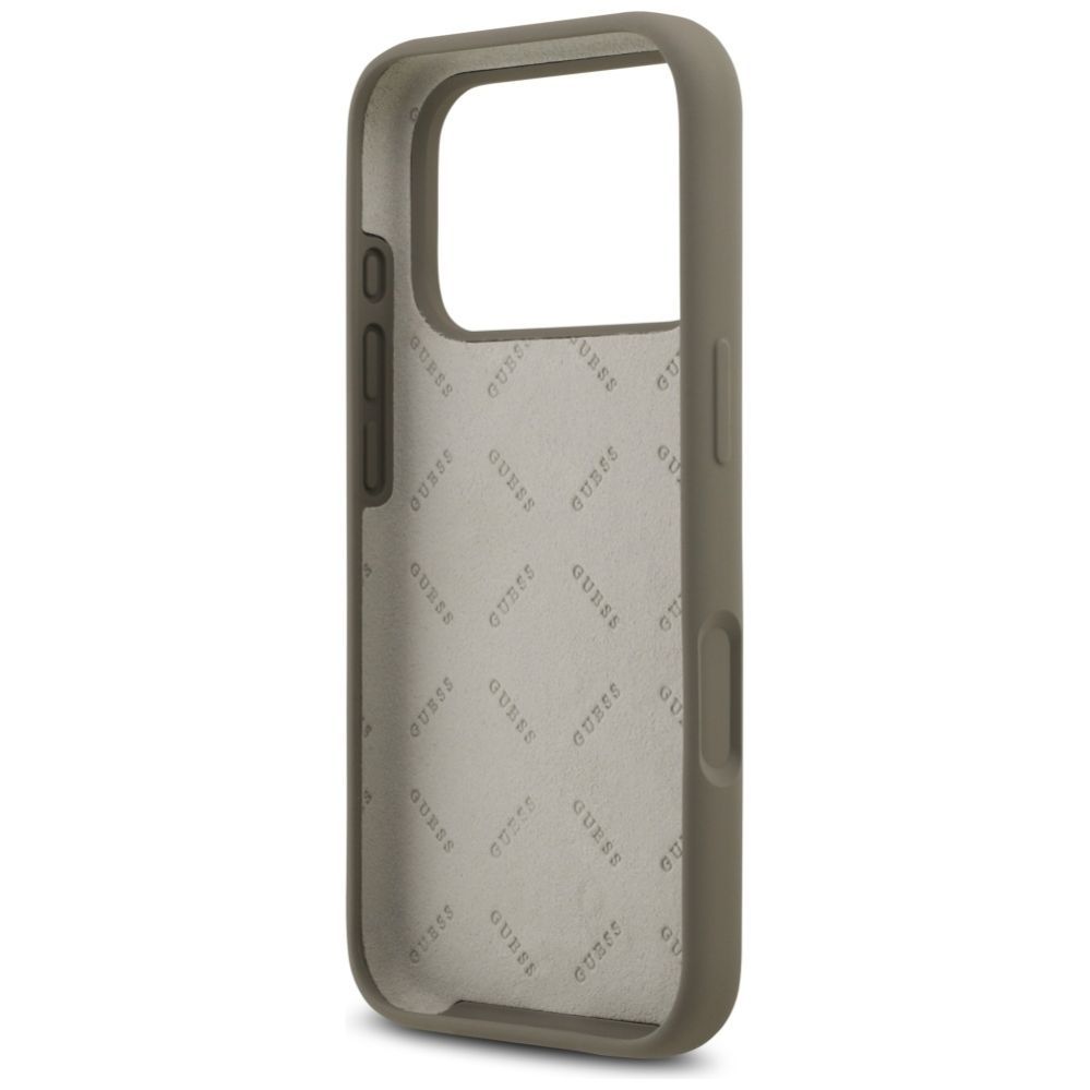 Citas preces Guess Guess Silicone Big 4G Script Case for iPhone 17 Pro - Brown